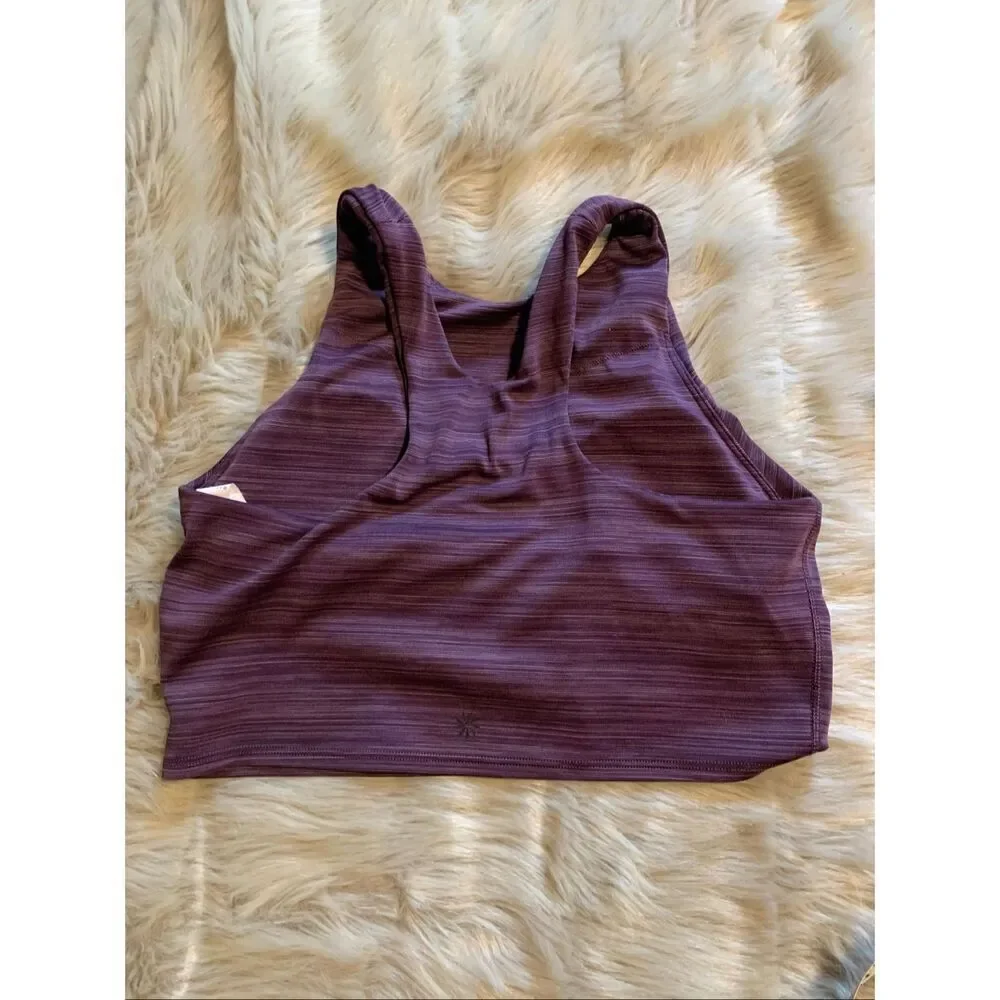 ATHLETA Conscious Space Dye Crop Bra Purple Medium